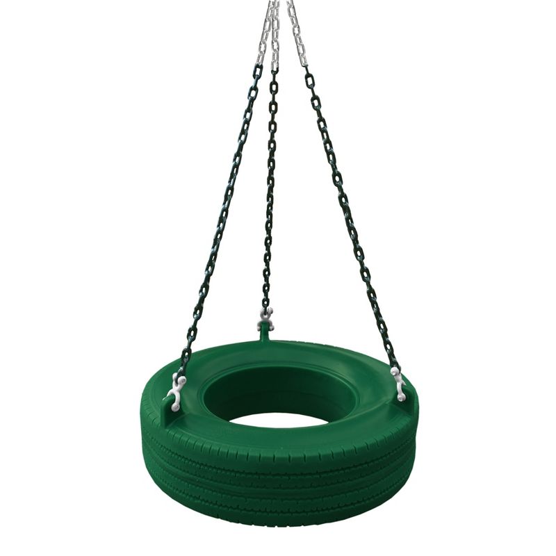 Gorilla Playsets 360° Turbo Tire Swing with Spring Clips, Swivel, and Coated Chains, 1 of 8
