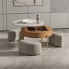 3 in 1 Lift Top Nesting Coffee Table with Storage,31.5" Round Marble Nesting Coffee Table with Linen Ottoman,Center Coffee Table Set - 3 of 4