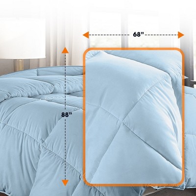 Twin Light Blue Down Alternative Microfiber Comforter