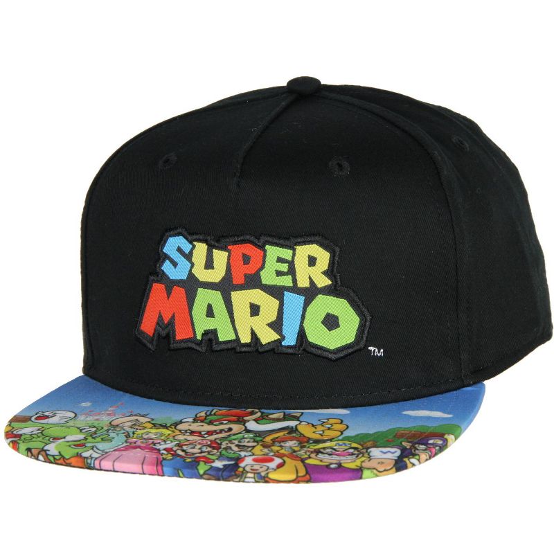 Nintendo Super Mario Embroidered Character Group Youth Adjustable Snapback Hat Multicoloured, 1 of 4