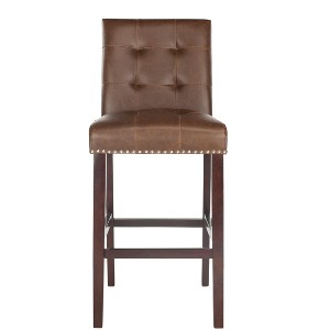 Nikita Bar Stool (Set of 2)  - BST6302D - Brown/Espresso - Safavieh - 1 of 4