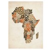 Trademark Fine Art -Michael Tompsett 'Africa Text Map' Matted Framed Art - 2 of 4