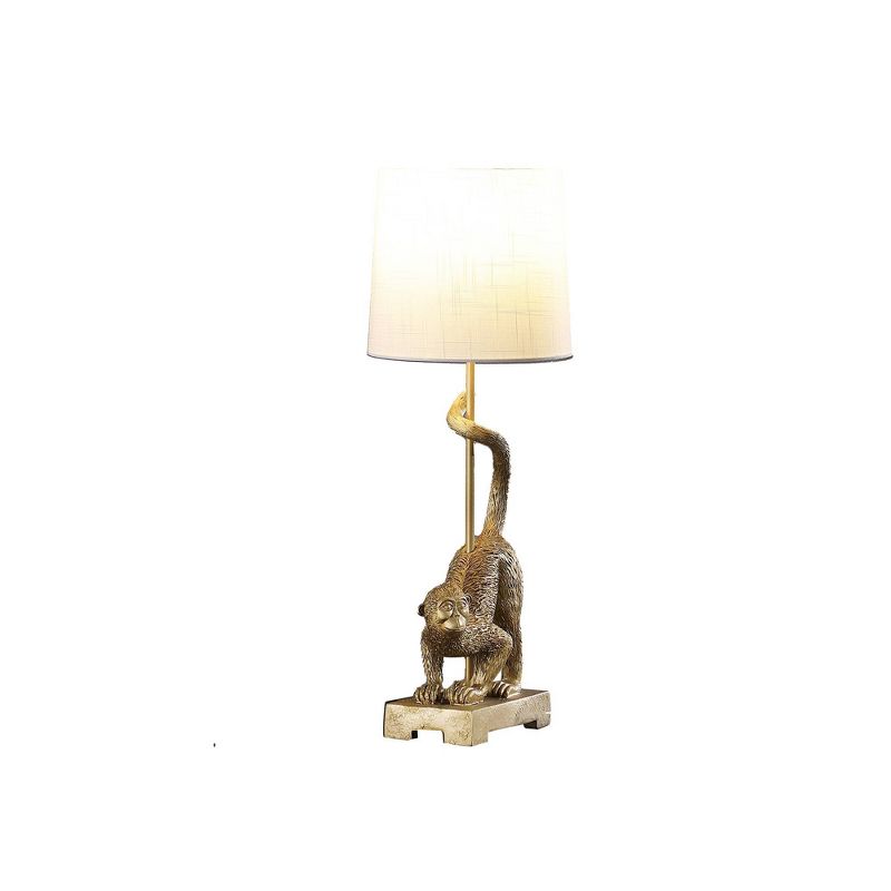 24&#34; Wildlife Old World Antique Capuchin Monkey Polyresin Table Lamp Gold - Ore International, 2 of 5