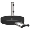 vidaXL Wheeled Umbrella Base with Handle Grey Granite 64 lbs Round - 2 of 4