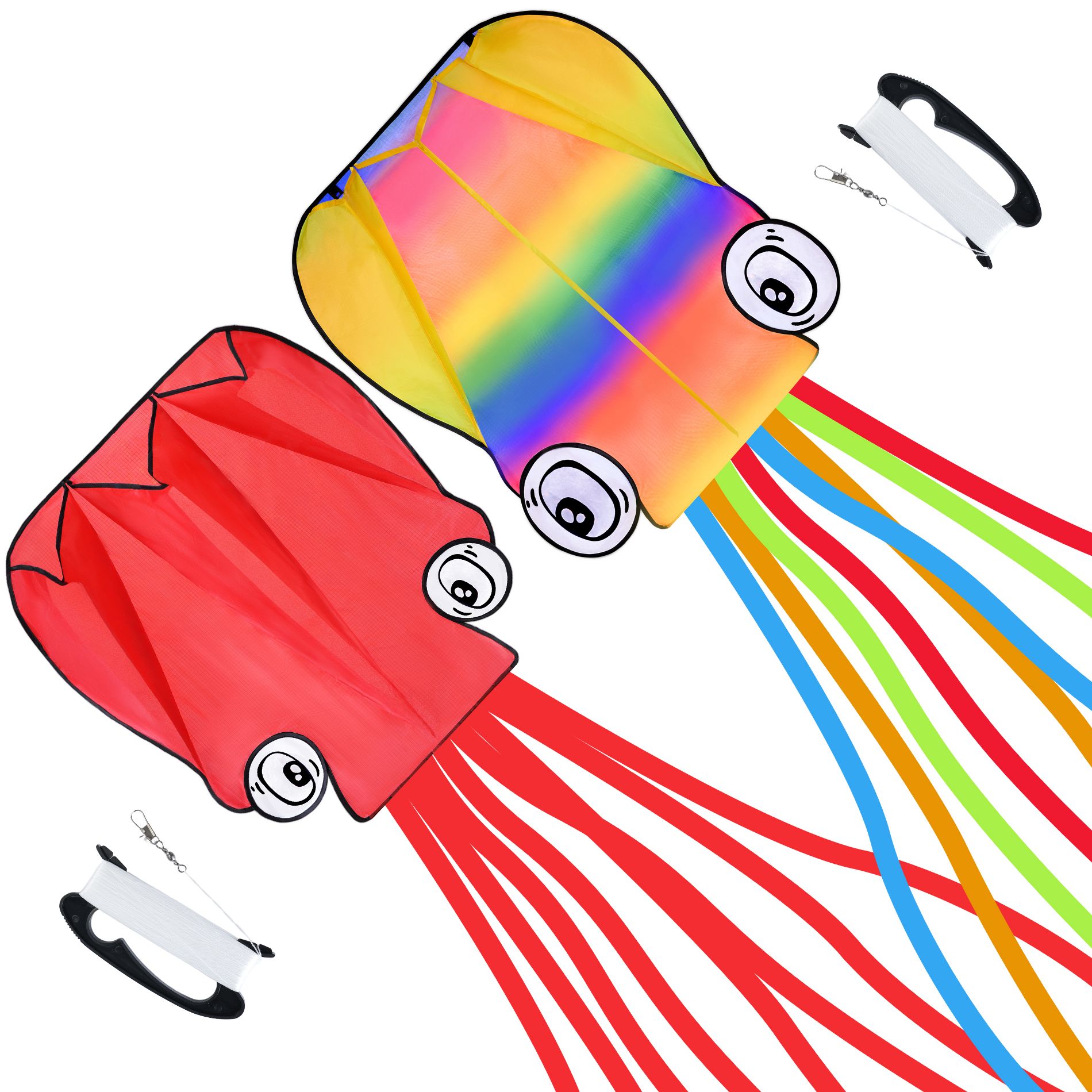 Joyfy 2 Pack Giant Octopus Kite - Large Beach Kite with 328ft Line for Kids & Adults, Easy-Fly Design for Outdoor Fun, Lawn Games & Family Activities