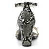 Allegra K Women's Snakeskin Open Toe Chunky Heels Buckle Ankle Strap Sandals - 4 of 4