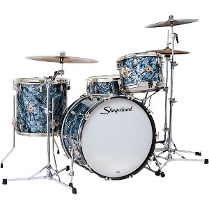 Slingerland Radio King 4-Piece Shell Pack With 22" Bass Drum and Snare Black Diamond Pearl - 1 of 4