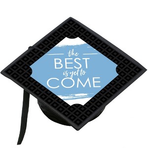 Big Dot of Happiness Light Blue Grad - Best is Yet to Come - Light Blue Graduation Cap Decorations Kit - Grad Cap Cover - 1 of 4