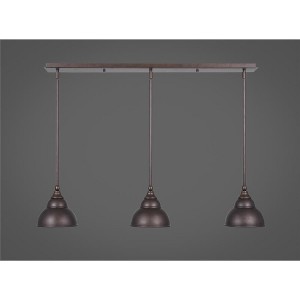 Toltec Lighting Any 3 - Light Chandelier in  Bronze with 7" Bronze Double Bubble Metal Shade Shade - 1 of 1