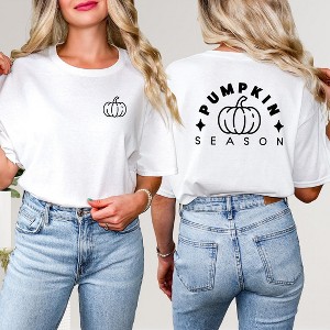 Simply Sage Market Women's Pumpkin Season Pumpkin Front and Back Short Sleeve Graphic Tee - 1 of 4