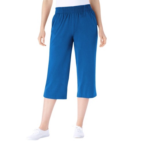 Woman Within Women's Plus Size Petite Elastic-waist Knit Capri Pant ...