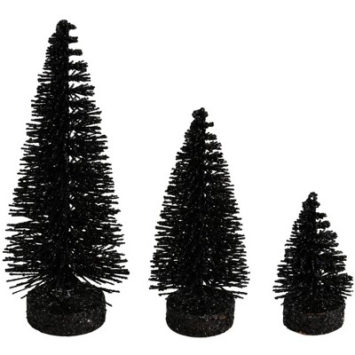 Vickerman Glitter Oval Pine Artificial Christmas Tree Set of 3