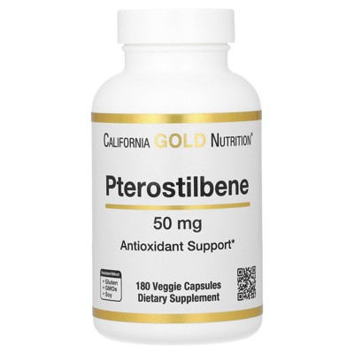 California Gold Nutrition Pterostilbene, 50 mg, 180 Veggie Capsules