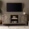 58.75" MDF Farmhouse Barn Door TV Stand with Open and Closed Storage, Metal Hinges, and Handles for Living Room and Bedroom - 4 of 4