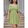 EXLURA Women's Summer Casual Square Neck Dresses Ruffle Short Sleeve Swiss Dot Flowy Mini Dress - 2 of 4