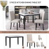 Streamdale Faux Marble 5-Piece Dining Set Table With 4 Thicken Cushion Dining Chairs Home Furniture - 4 of 4