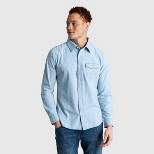 United By Blue Men's Organic Chambray Long Sleeve Button-Down Shirt - Chambray Indigo