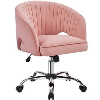 Yaheetech Rolling Office Chair Armchair with Tufted Barrel