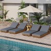 NicBex Acacia Wood Outdoor Chaise Lounge Chair with 6-Position Adjustable Backrest, Patio Lounge Chair for Beach, Pool, Garden, Dark Gray - 2 of 4