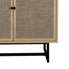 Wood and Rattan Storage Cabinet with Doors, 31.5" Wide 2-Tier Organizer Shelf, Freestanding Pantry Cabinet - 4 of 4