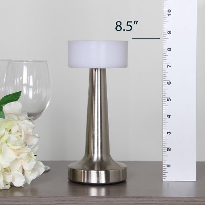 8.5" Silver Cordless Touch Sensor Desk Lamp with Dimming
