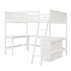 NicBex Full Size Loft Bunk Bed with Desk, Modern Wooden Bed Frame with Storage Shelves, Ladder and Guardrail for Bedroom - 3 of 4