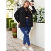 Agnes Orinda Women's Plus Size Button Denim Long Boyfriend Long Sleeve with Pockets Casual Shirt Jean Jackets - 3 of 4