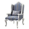 31" Ciddrenar Fabric Chair White Finish - Acme Furniture: Queen Anne Legs, Floral Linen Upholstery, No Assembly Required - 2 of 4