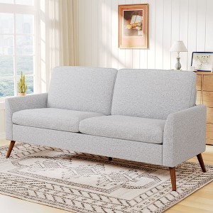 Dyonery Loveseat Sofa, Memory Foam Cushion with Tool-Free Setup, Mid-Century Modern Design for Small Spaces - 1 of 4