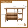 GDFStudio Bex Modern Wooden Folding Table with Storage Shelves and Wheels - 3 of 4