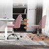 FONTOI Task and Office Chairs, Office Chair with Cross-Leg and Adjustable Height, Armless Swivel for Home Office, Pink, 20.4"*22.8"*29.3" - 3 of 4