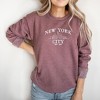 Simply Sage Market Women's Graphic Sweatshirt Embroidered New York City - XL - Heather Maroon - 2 of 3