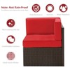 COWLOWN 7 Piece Patio PE Rattan Wicker Sofa, Outdoor Sectional Furniture Chair Set with Cushions and Coffee Table,Patio PE Rattan Wicker Sofa - 3 of 4
