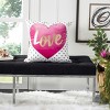 Pure Love Pillow - White/Pink - 16"X16" - Safavieh - 2 of 3