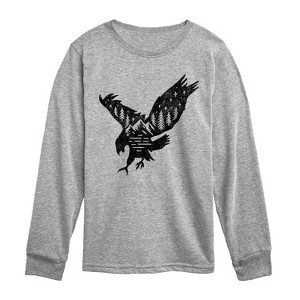 Boys' - Instant Message - Nature Eagle Long Sleeve Graphic T-Shirt - 1 of 4
