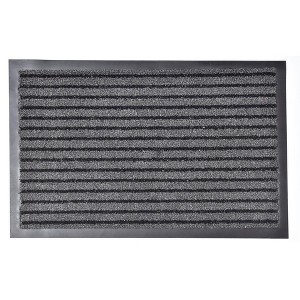 Evideco French Home Goods Durable Gray Striped Front Door Mat – 24"x16", Indoor/Outdoor, Non-Slip, Low Profile - 1 of 4