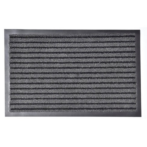 Evideco French Home Goods Durable Gray Striped Front Door Mat – 24"x16", Indoor/Outdoor, Non-Slip, Low Profile - image 1 of 4