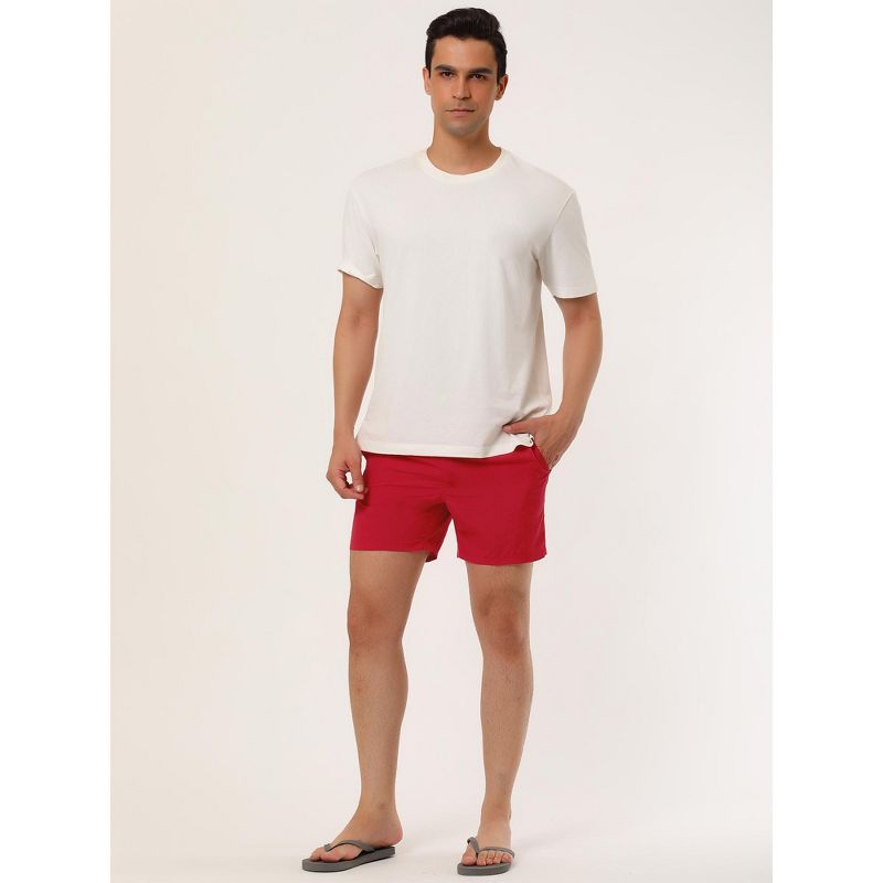 Lars Amadeus Men Summer Polyester with Side Pockets Beach Solid Color Shorts, 3 of 7