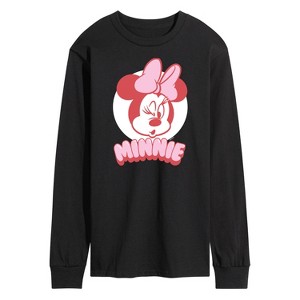 Men's - Disney - Minnie Mouse Wink Face Long Sleeve Graphic T-Shirt - 1 of 4