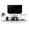 Vynxaria Tars Mid Century Modern TV Stand, 56" Low Unit with 4 Open Shelves, Metal Cords, White/Chrome Finish - 2 of 4