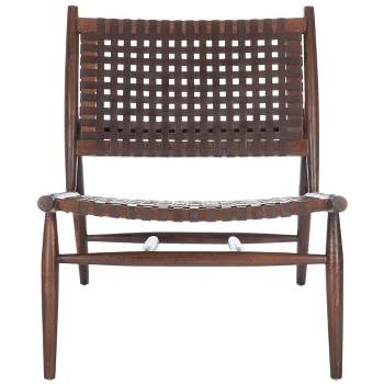Soleil Leather Woven Accent Chair  - Safavieh