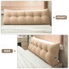 Soft Wedge Teddy Velvet Headboard Pillow w/ Side Pocket - PP Cotton Filled, Triangular Backrest Cushion for Dorm Bed - 3 of 4
