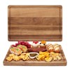 18x12 Large Acacia Wooden Cutting Board for Kitchen, Edge Grain Wood Chopping Board with Juice Groove and Handles, Pre-Oiled Carving Tray for Meat - 4 of 4