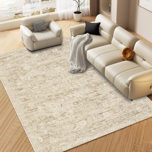 GOCAPTAIN Boho Washable Rugs for Living Room Bedroom Vintage Floral Carpet Distressed Oriental Area Rug Low Pile Soft Mat Non Slip Farmhouse Rug - 1 of 4