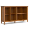 Aoxun Solid Wood Console Table with 8 Cubbies   57± Entryway Storage Table in Light Golden Brown Finish for Living Room, Hallway or Bedroom - 2 of 3