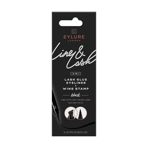 Eylure Line & Lash 3-in-1 Lash Glue Eyeliner and Wing Stamp - Black - 1pc - image 1 of 4