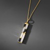 Ross-Simons Mother-Of Pearl and Onyx Pendant Necklace With .10 ct. t.w. White Topaz in 18kt Yellow Gold Over Sterling Size 18 - 3 of 4