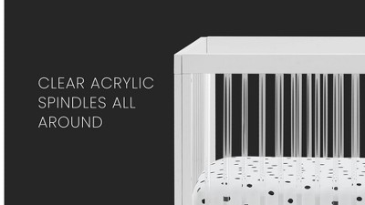 Acorn Matte Black Acrylic Convertible Crib with Metal Feet