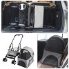Artloge 3 in 1 Pet Stroller Dog Carriage Folding Pushchair with Rain Cover & Mesh Windows & Wheels for Small Pet Puppy Cat Travel - 4 of 4