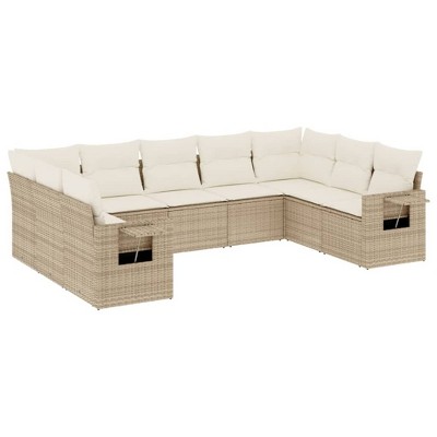 vidaXL Garden Sofa Set Beige, Cream White